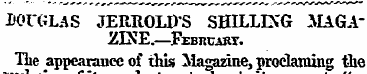 DOUGLAS JERROLDS SHILLING MAGAZINE.—Febr...