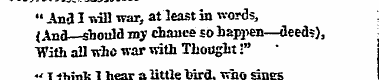 " And I v.ill war, at least in words, (A...