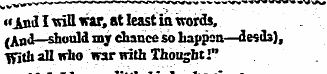 «And I will war, at least ia words, (And...