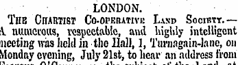 LONDON. Tub Chartist Co-operative Laxd S...