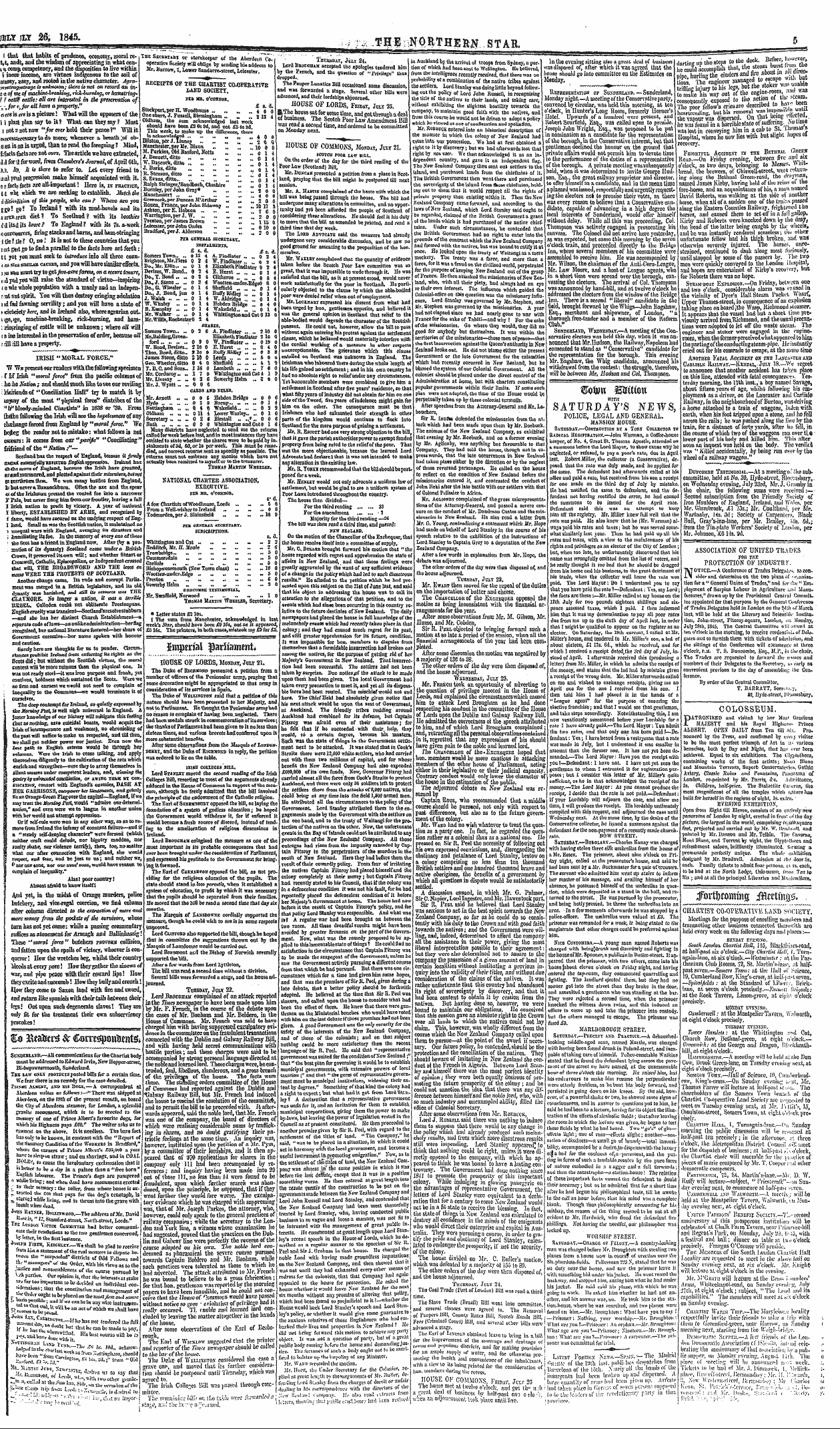 Northern Star (1837-1852): jS F Y, 4th edition - Latkst Fonniox Nkw-J.-Simis. •—The Madri...