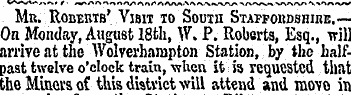 Mn. Roberts' Visit to South Staffordshir...