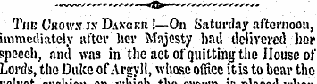 Tub C' now.v i.\* Danger !—On Saturday a...