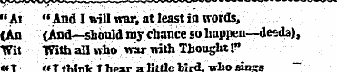 "Ai "And I will war, ot least in words, ...