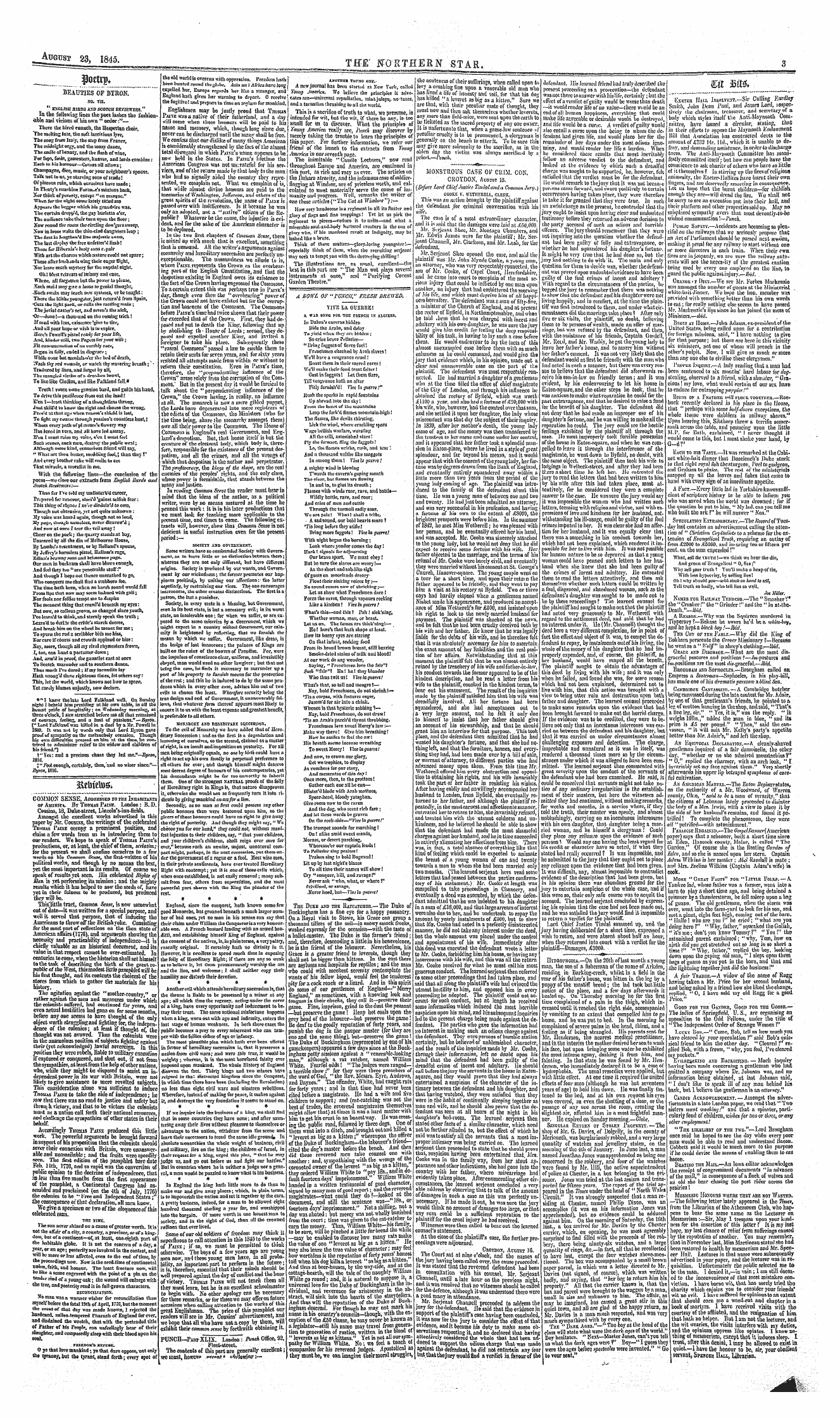Northern Star (1837-1852): jS F Y, 4th edition - Exktbb Hall Jxm.Vkst.Sir Culling Eardlcy...
