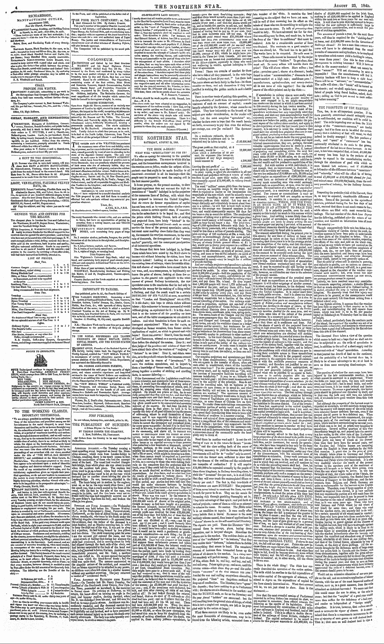 Northern Star (1837-1852): jS F Y, 4th edition - Ad00411