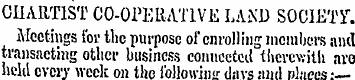 CHARTIST CO-OPERATIVE LAND SOCIETY. Meet...