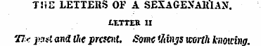 THE LETTERS OF A SEXAGENARIAN. UTTER 11 ...