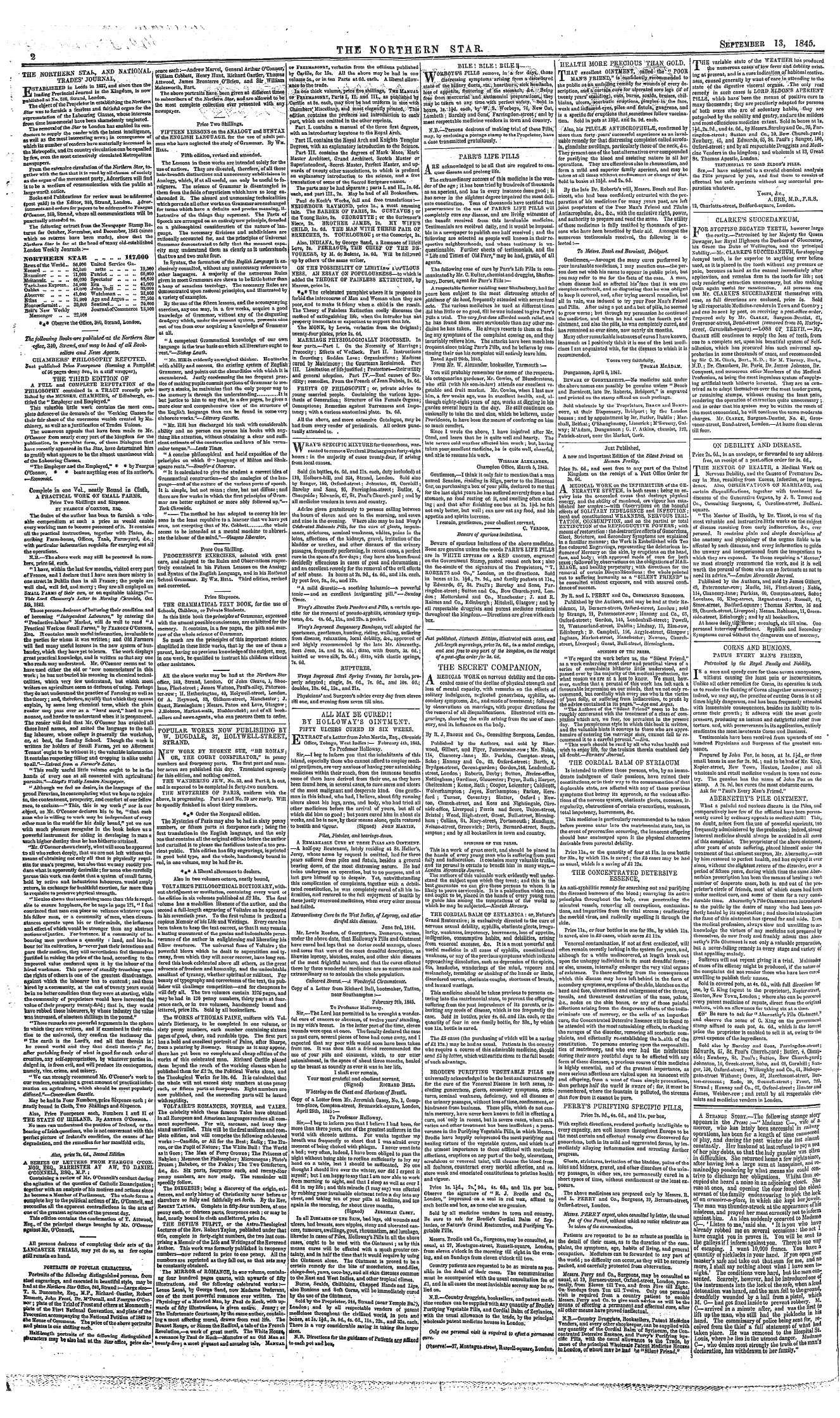 Northern Star (1837-1852): jS F Y, 4th edition - Ad00206