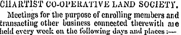 CHARTIST CO-OPERATIVE LAND SOCIETI' . Me...