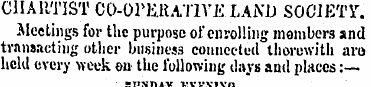 CHARTIST CO-OPE.ltAT1YE.LAND SOCIETY. Me...