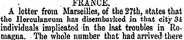 - . l<KAi\UE. A letter from Marseilles, ...