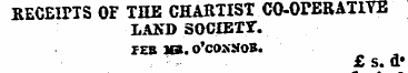 RECEIPTS OF THE CHARTIST C0-0PERAT1YE LA...