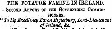 THE POTATOE FAMINE IN IRELAND. Second Re...