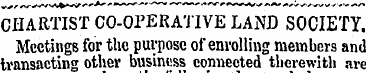 CHARTIST CO-OPERATIVE LAND SOCIETY. Meet...