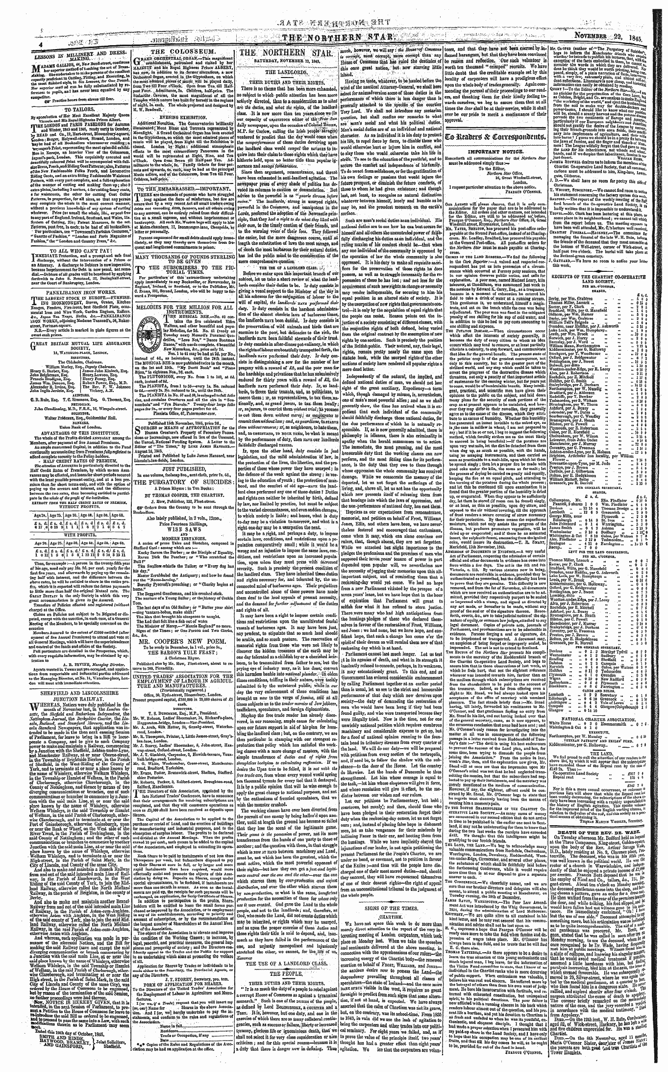 Northern Star (1837-1852): jS F Y, 4th edition - The Landlords. Their Duties And Their Ri...