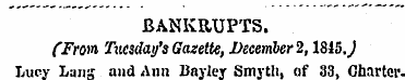 BANKRUPTS. (From Tuesday's Gazette, Dece...