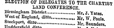 ELECTION OF DELEGATES TO TIIE CHARTIST L...
