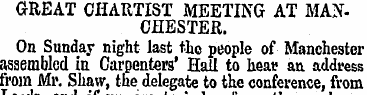 GREAT CHARTIST MEETING AT MANCHESTER. On...