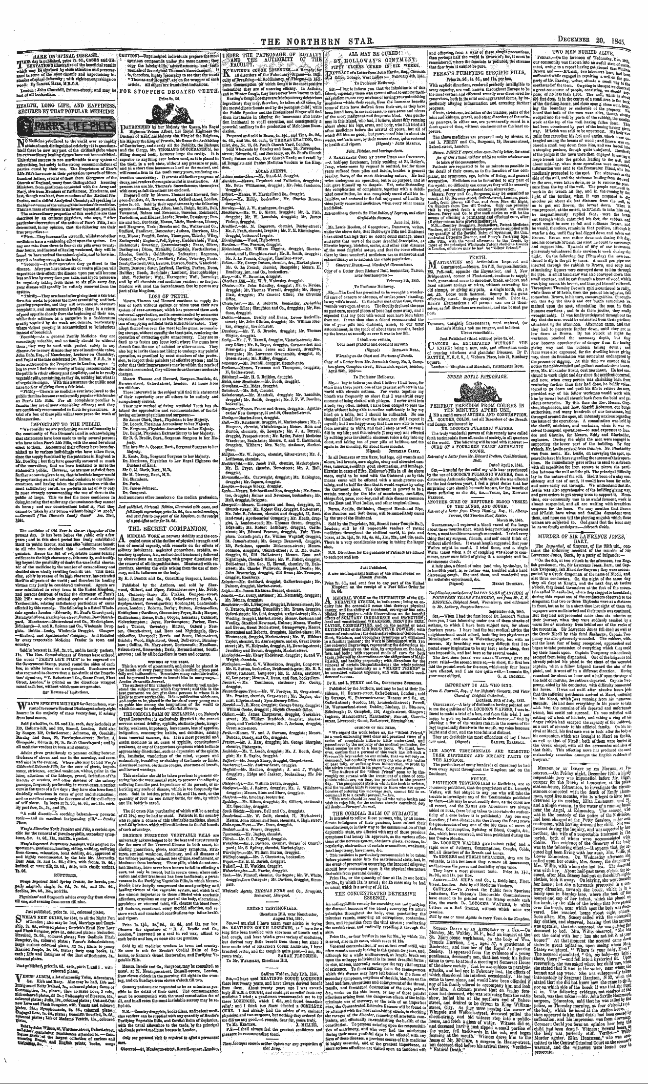 Northern Star (1837-1852): jS F Y, 4th edition - Ad00209