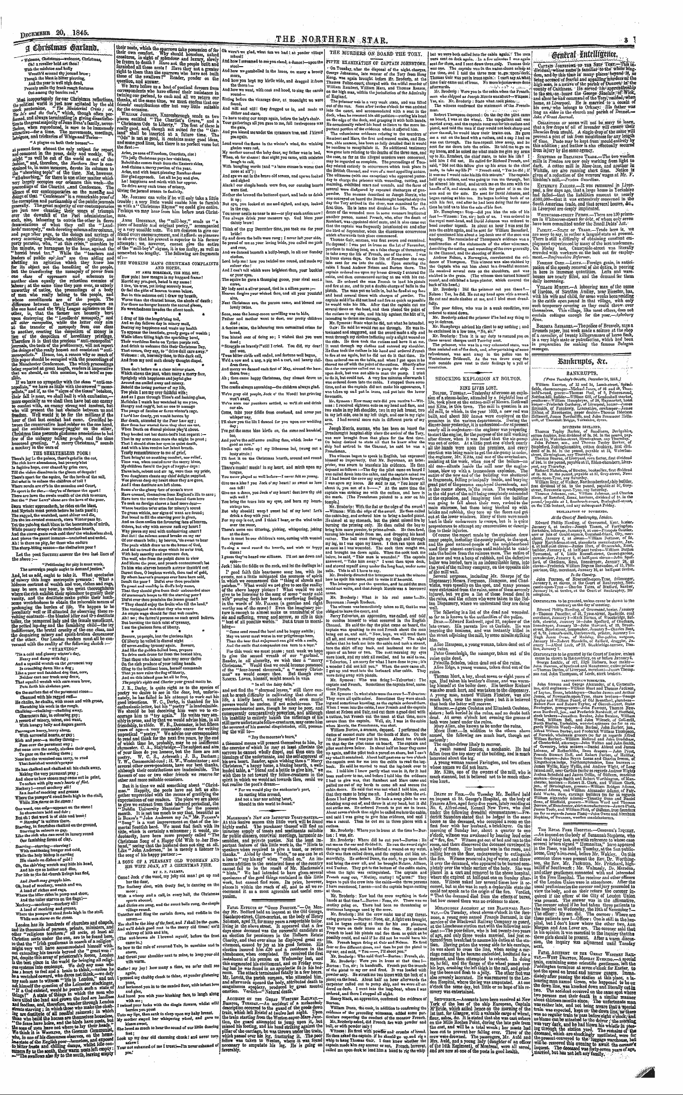 Northern Star (1837-1852): jS F Y, 4th edition - - Captain Johnstome- Oj?Thb . Bfflp Loey...