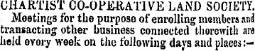 CHARTIST CO-OPERATIVE LAND SOCIETY. Meet...