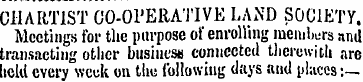 CHARTIST CO-OPERATIVE LAND SOCIETY. Meet...