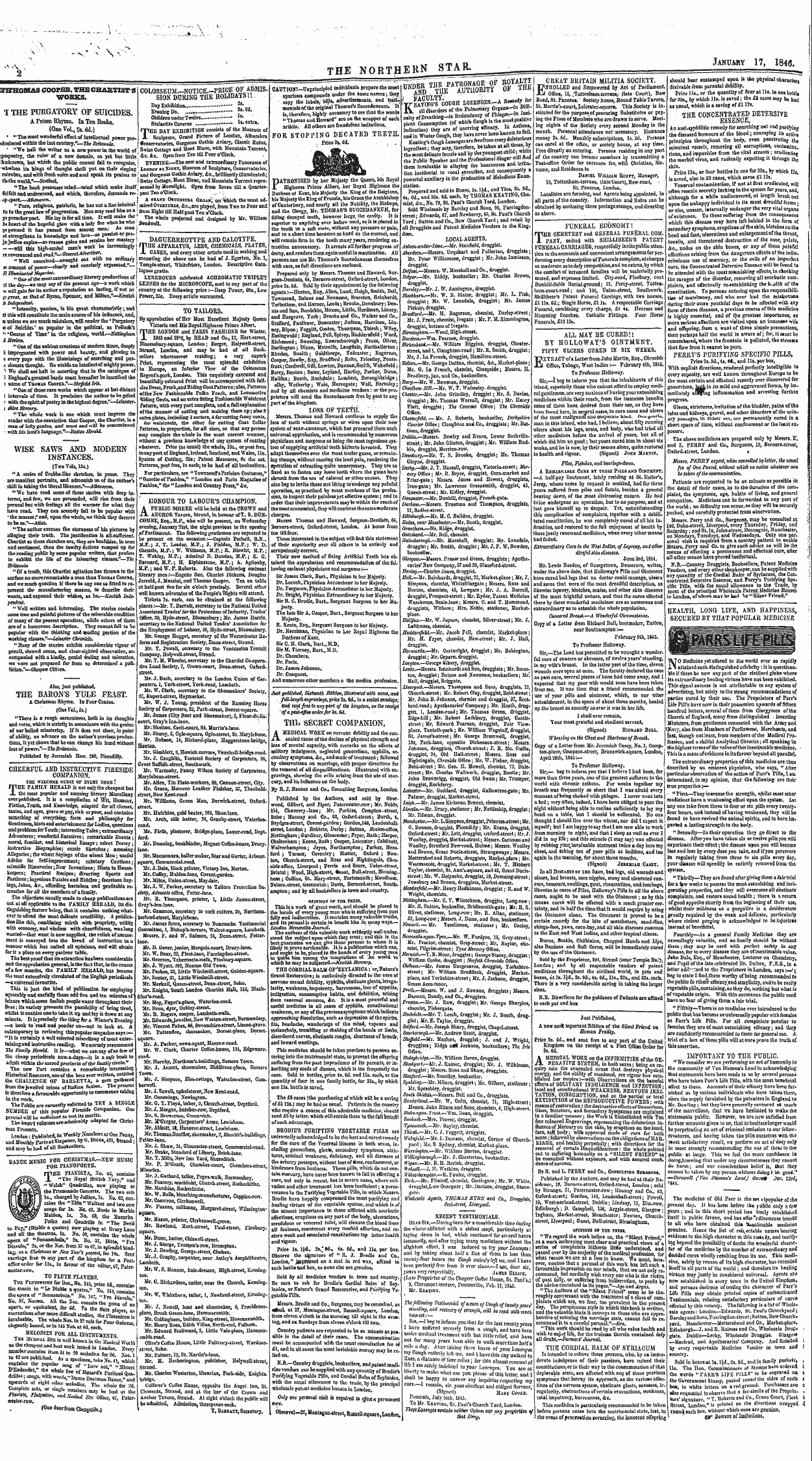 Northern Star (1837-1852): jS F Y, 4th edition - Ad00220