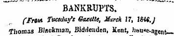 ~ BANKRUPTS. (From Tuesday 's Gaeetle, M...