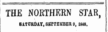THE NORTHERN STAR, SATURDAY, SEPTEMBER 9 , 1818.