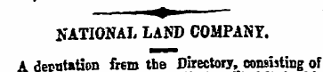 ? NATIONAL LAND COMPANY. A deputation fr...