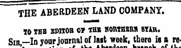 THE ABERDEEN LAND COMPANY. TO THB EMI0B ...