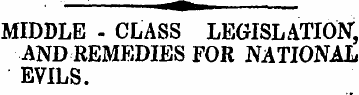 MIDDLE - CLASS LEGISLATION AND REMEDIES ...