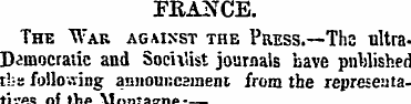 FRANCE. The War against the Press.—Tha u...