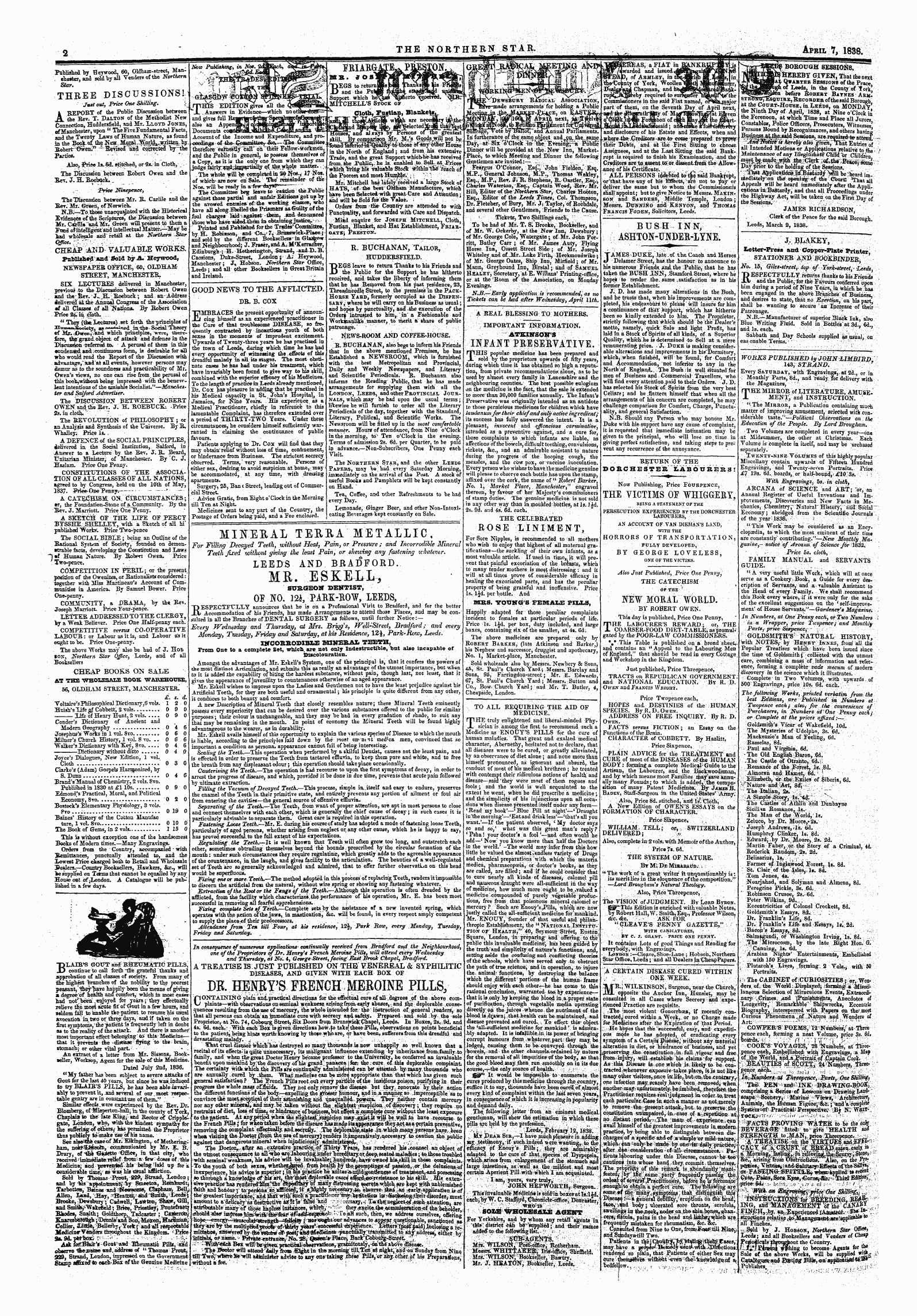 Northern Star (1837-1852): jS F Y, 5th edition - Untitled Ad