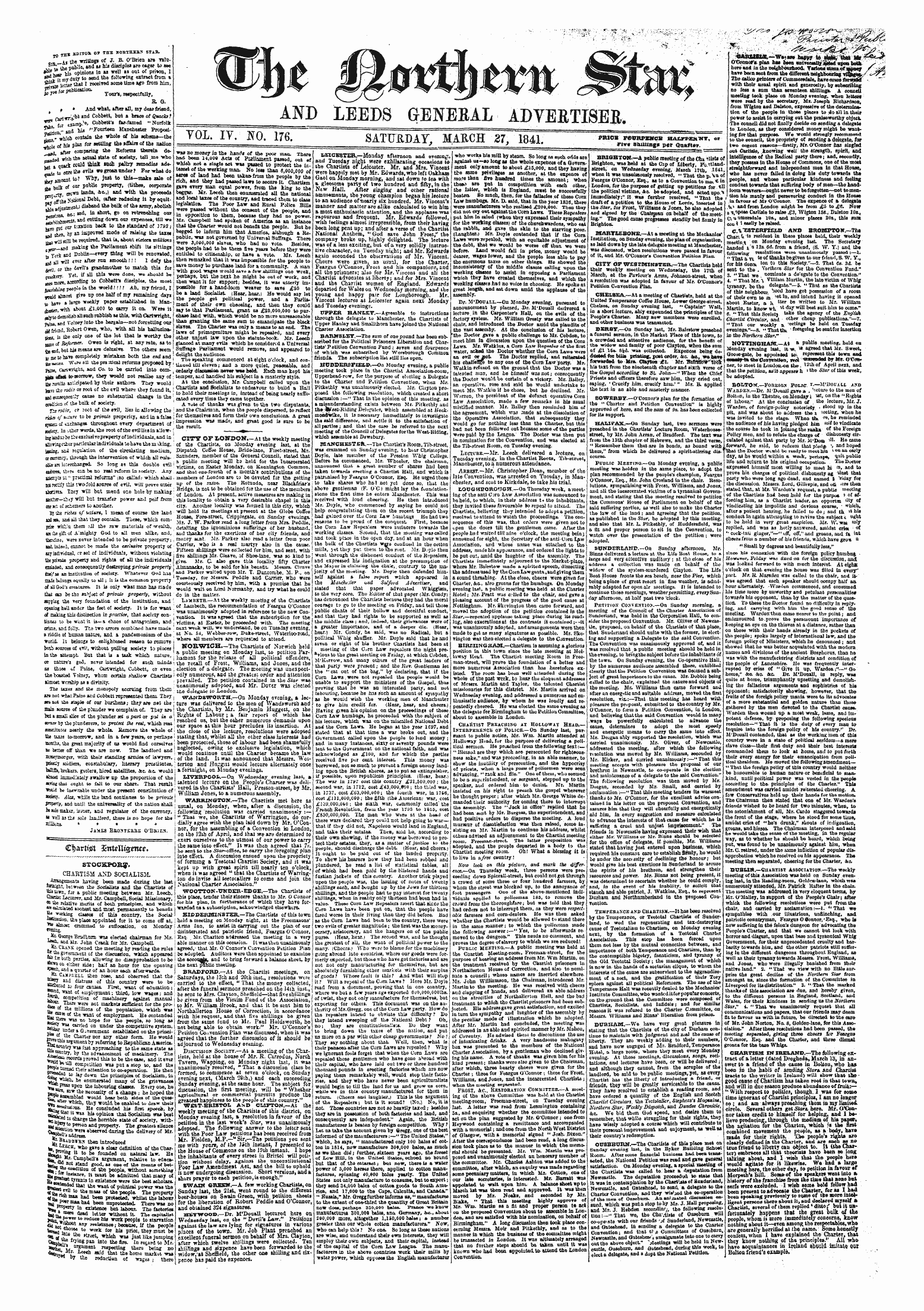 Northern Star (1837-1852): jS F Y, 5th edition - Chartist Ztteuismtt.