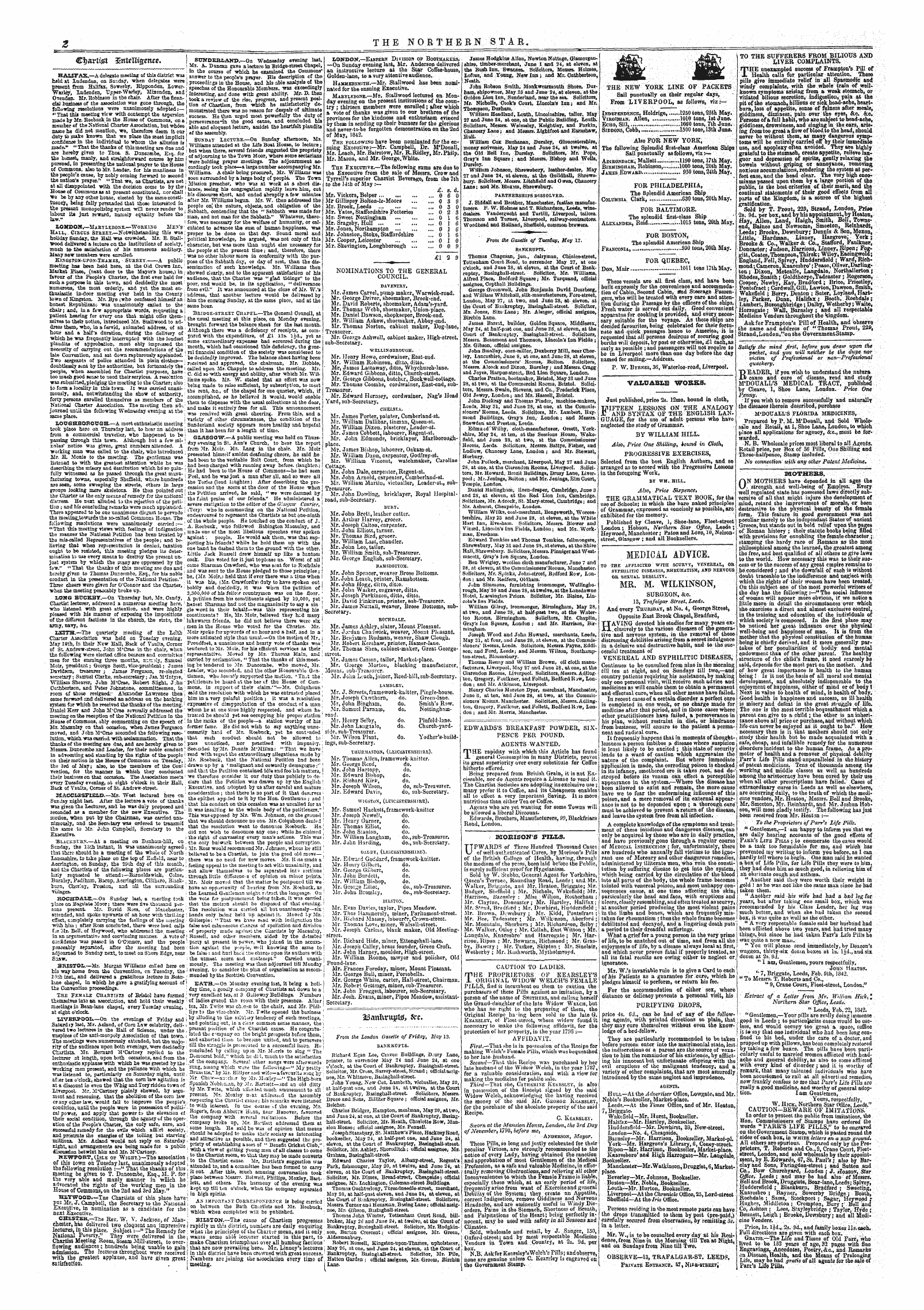 Northern Star (1837-1852): jS F Y, 5th edition - Untitled Ad
