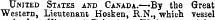 United States and Canada.—By the Great Western, Lieutenant Hosken, R.N., which vessel