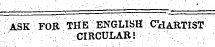 ASK FOR THE ENGLISH CHARTIST : CIRCULAR!