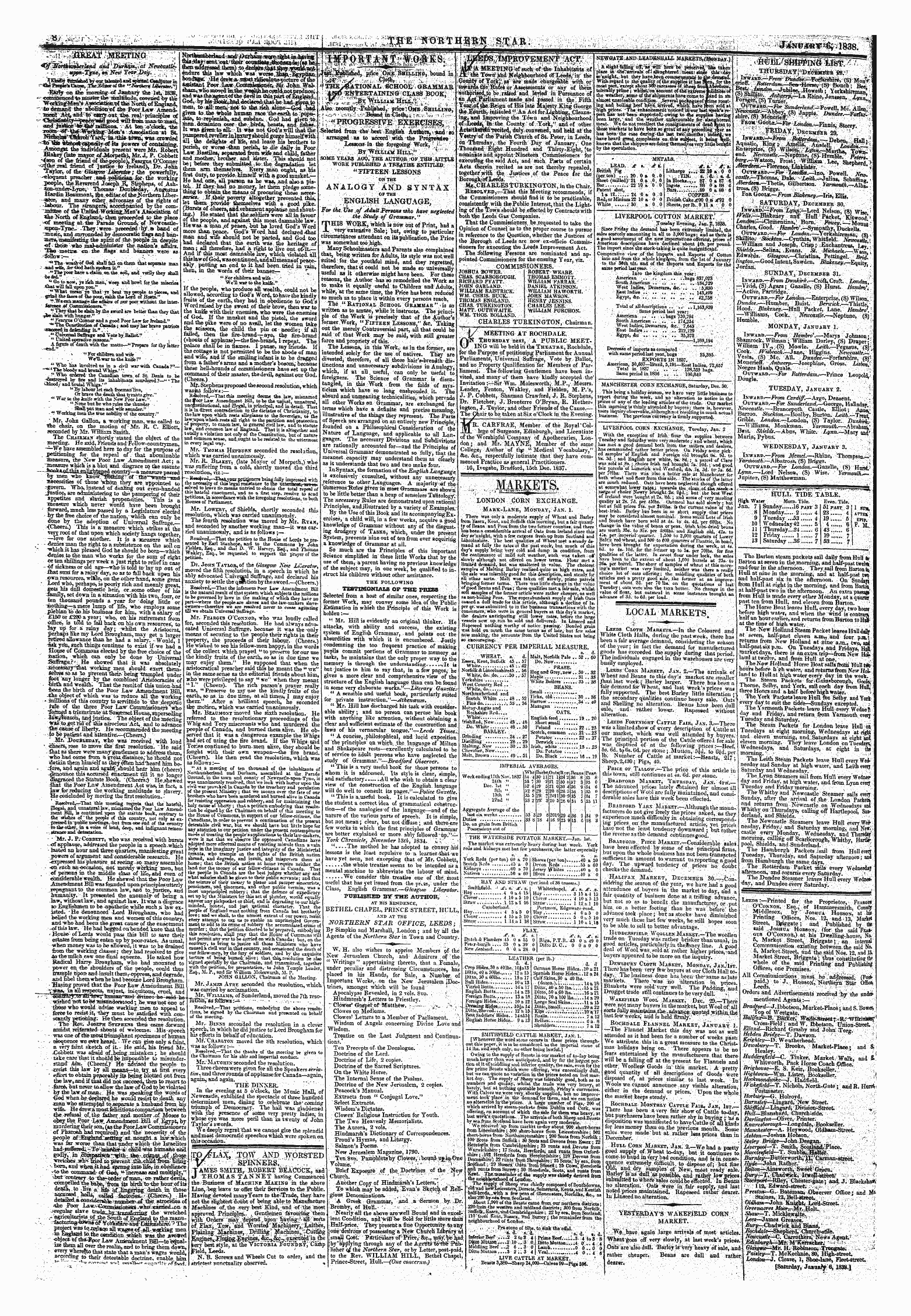 Northern Star (1837-1852): jS F Y, 1st edition - Rrp Aiax, J?Qvr And Worsted L W ¦ ¦ - Rmmmm^ ...- .