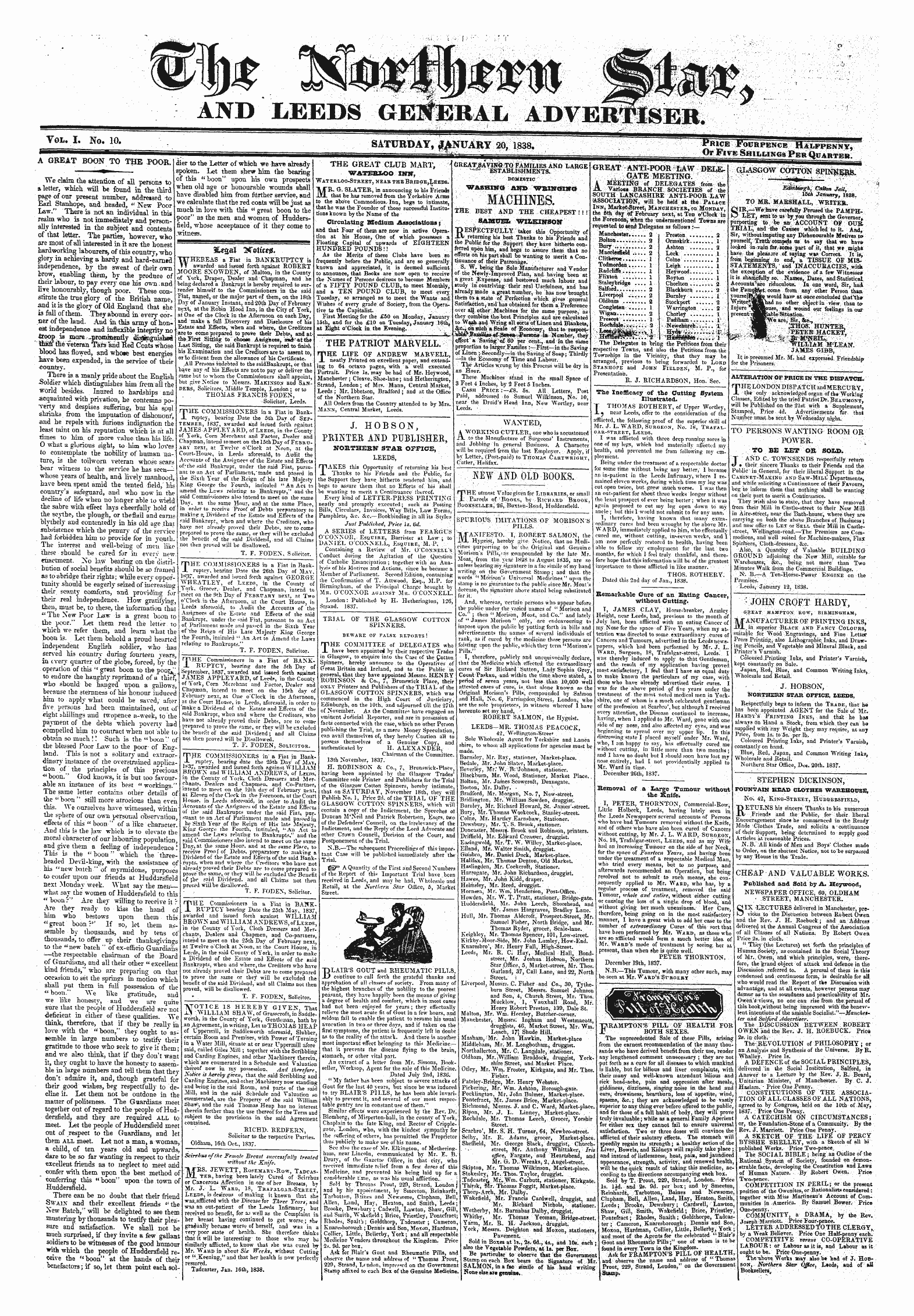 Northern Star (1837-1852): jS F Y, 1st edition - %$$&Lt;& Ucoticeg.
