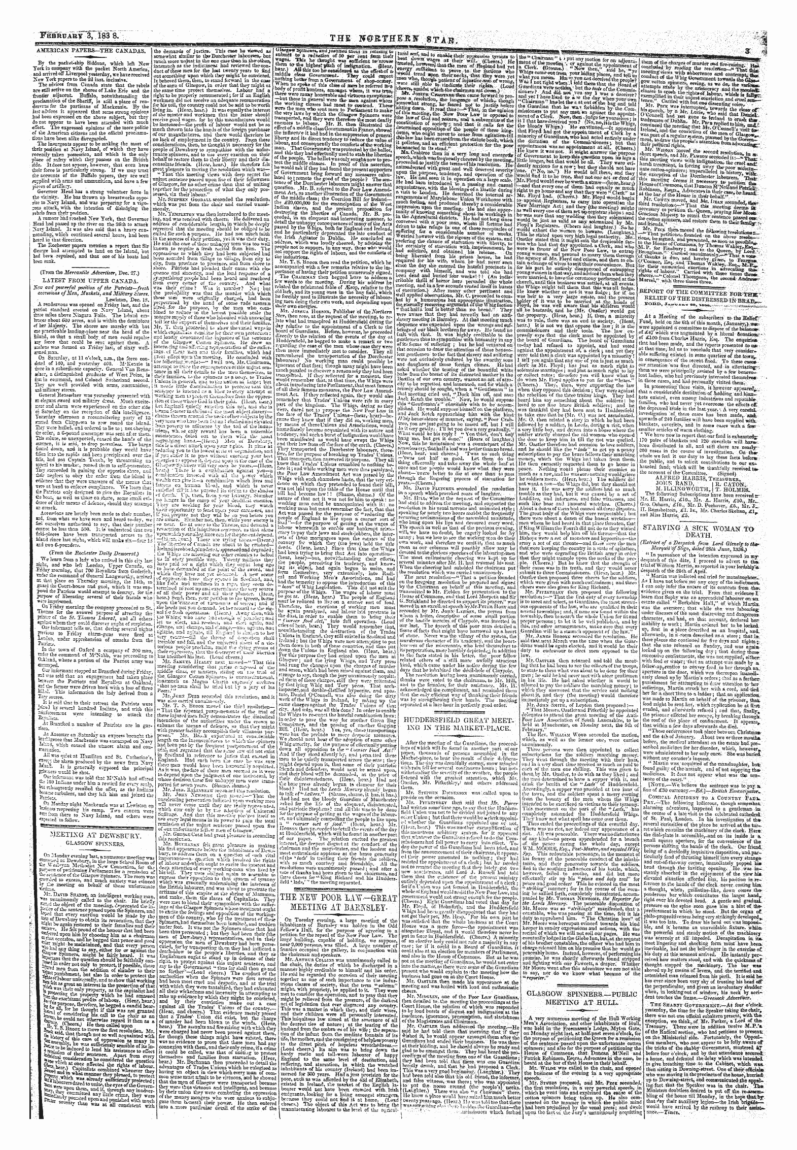 Northern Star (1837-1852): jS F Y, 1st edition - I -Meetlxg At Dewsbury. 1 Glasgow Spi^Kers. ¦ -«!&Gt; —Amebican Papers—The Canadas,The Demaads Of Jijstisa. This Case Be -Nawwd As Somewbat Similar To Tb^R Dorchester Labodjtrs R But In The Tban Inibef Othen Uisw^H* Spuue Rs, Ma Jusuiiea Uieujm Roiusing To Snbmit To A Rednation Of 50 Jer Cent Isom Their ¦ -Tohe Ti Fficient S D!^^^ :-^Bhig^Y-3,.T83 . 8.:. Iv • : - - ¦¦ „.- - , ¦- - :- : - :; ' / :-; ' ;-;:,.: ' /-:; ; .. ' . ¦ . ' ' Tb^ ^ Wo-Mthtm^ American Paters-The Cakabas. *^ Z~™^*. »F I~*I~ - T^Q R^, ^ O ™*^ . . ' Lil3*G»&Gt;Xsdm.Itt R*-*N\\ .Ilm^, ,&Gt;...&Gt;. R .,.. ,,.;..^. R &Gt;.. ¦ ^ V * T'~ 1 R Jm '* I ~'" To1 " 1 '' "" ' "' "—«¦»—¦¦¦Ii " " " Itimm^^ ^^ Q , „ : , ¦' ¦ ¦; „„ ' ' ¦¦: ¦ ¦ . :- * F '^Y V V' / -' -V- - ¦ ' ¦ ;: ¦ -: ' ; :" :^^;?&- ^