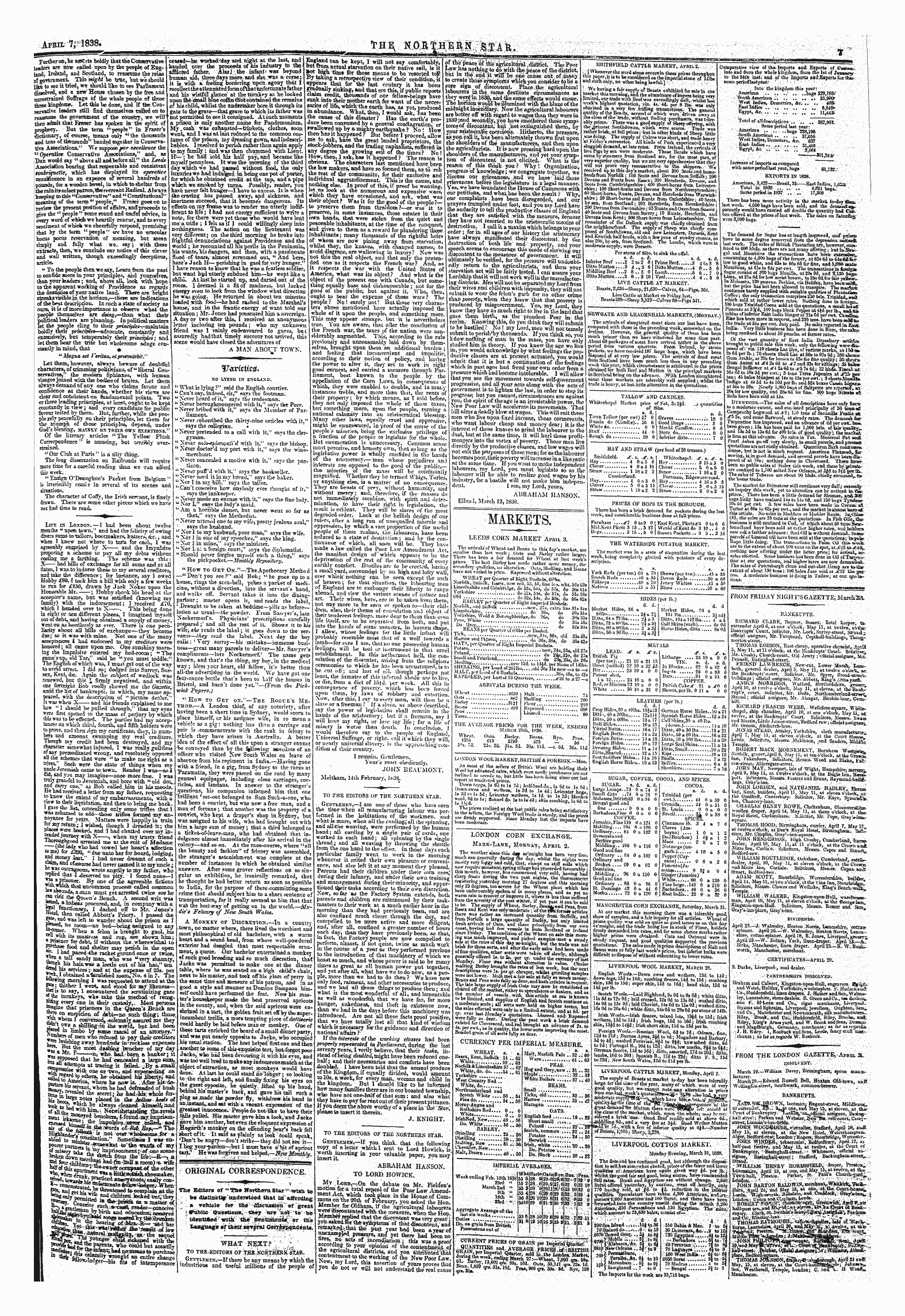 Northern Star (1837-1852): jS F Y, 1st edition - From Friday Night's Gazette: Marcltm