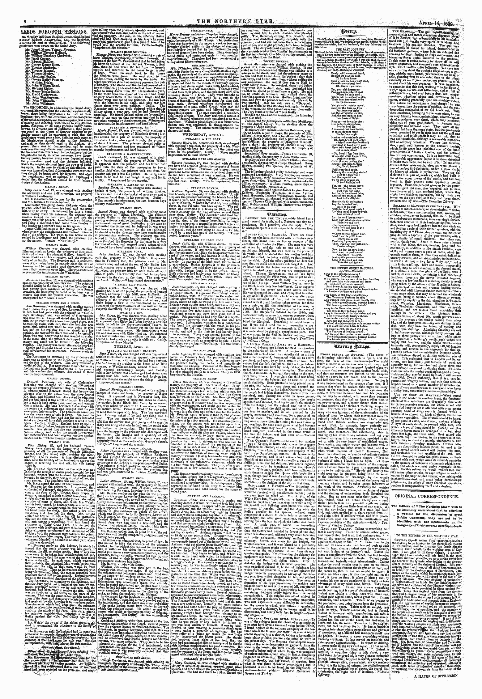 Northern Star (1837-1852): jS F Y, 1st edition - Wliuvav^ &C?A $$.