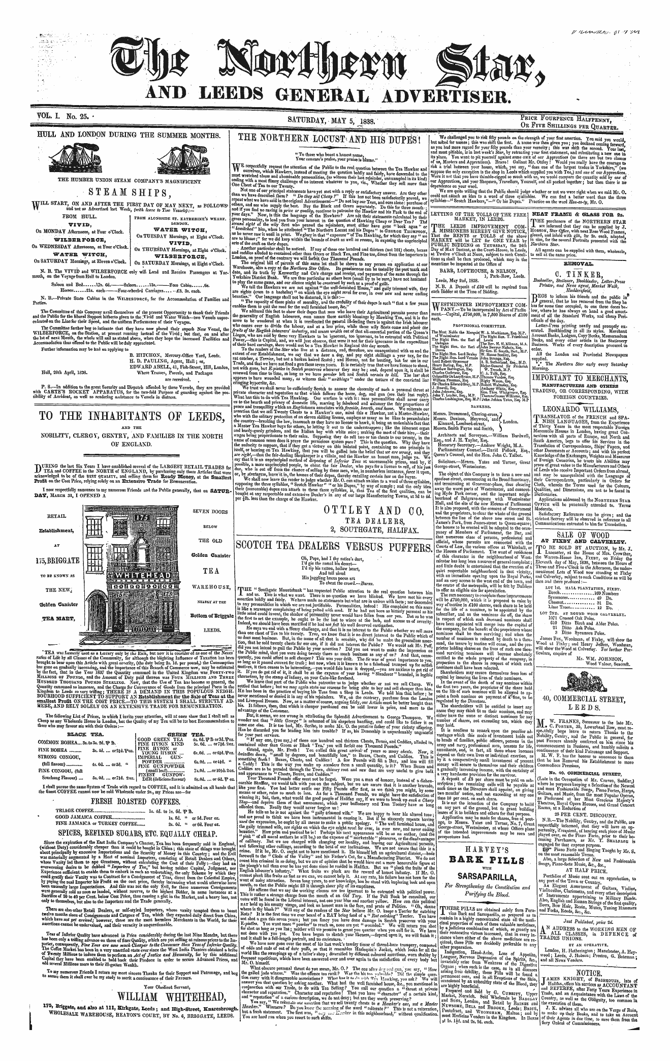 Northern Star (1837-1852): jS F Y, 1st edition: 1