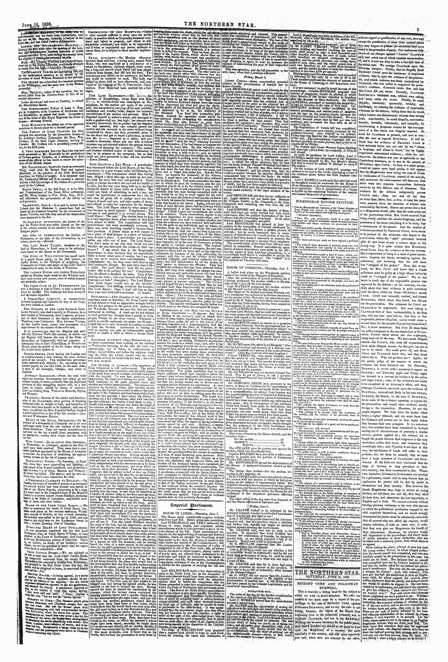 Northern Star (1837-1852): jS F Y, 1st edition - 3em£Max A^Atkatncnt