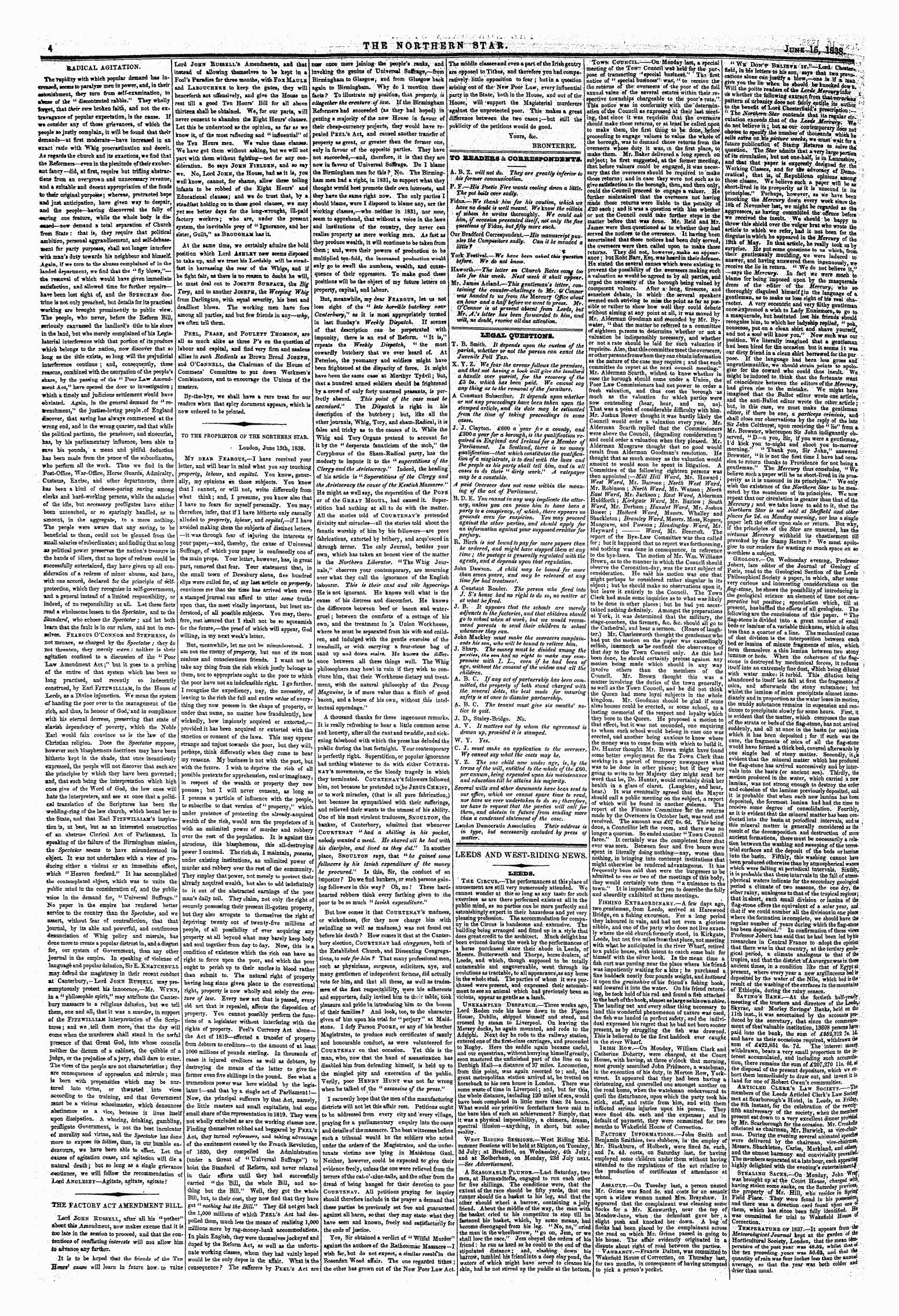 Northern Star (1837-1852): jS F Y, 1st edition - Leeds And West-Riding News