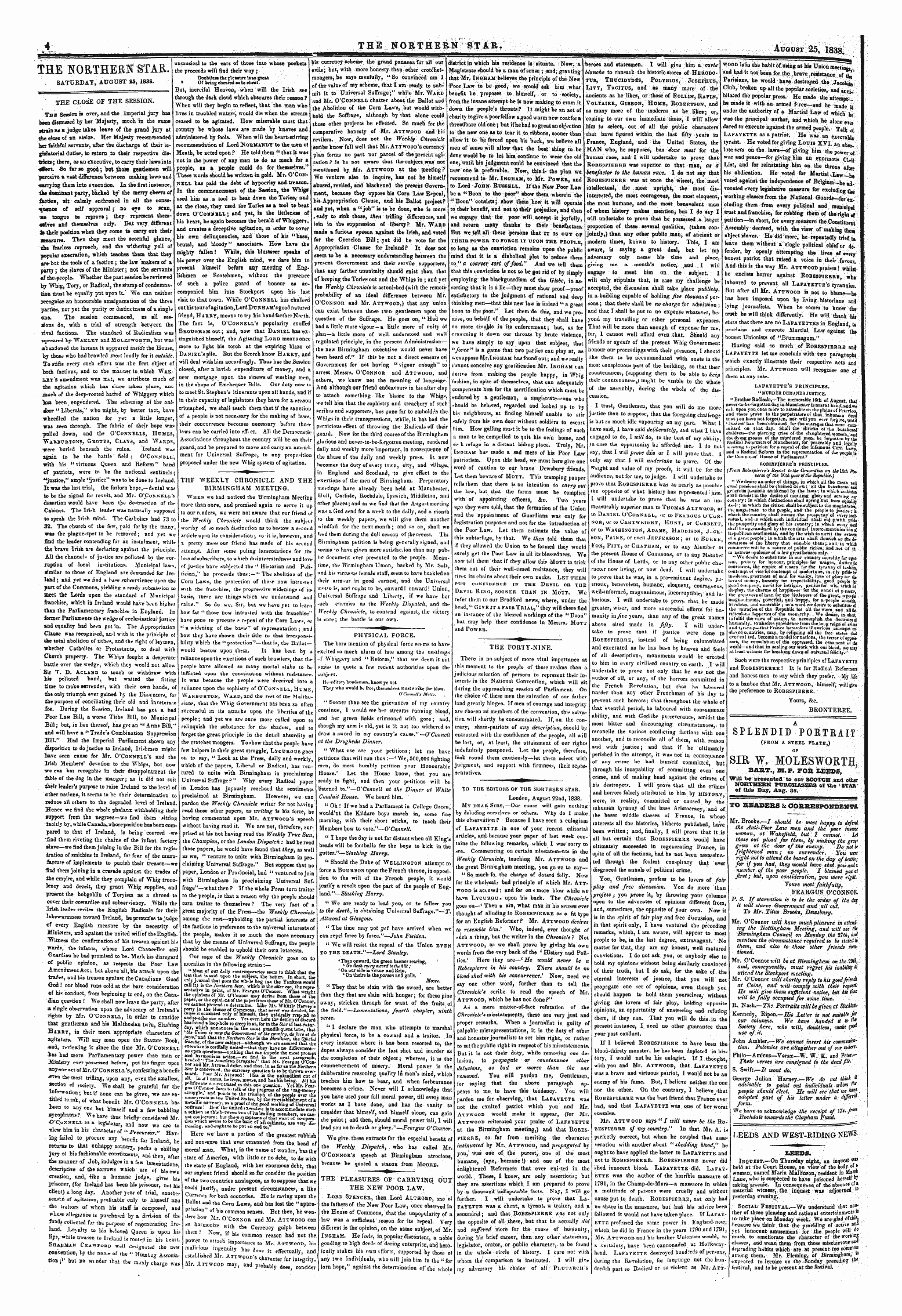 Northern Star (1837-1852): jS F Y, 1st edition - Leeds And West-Riding News