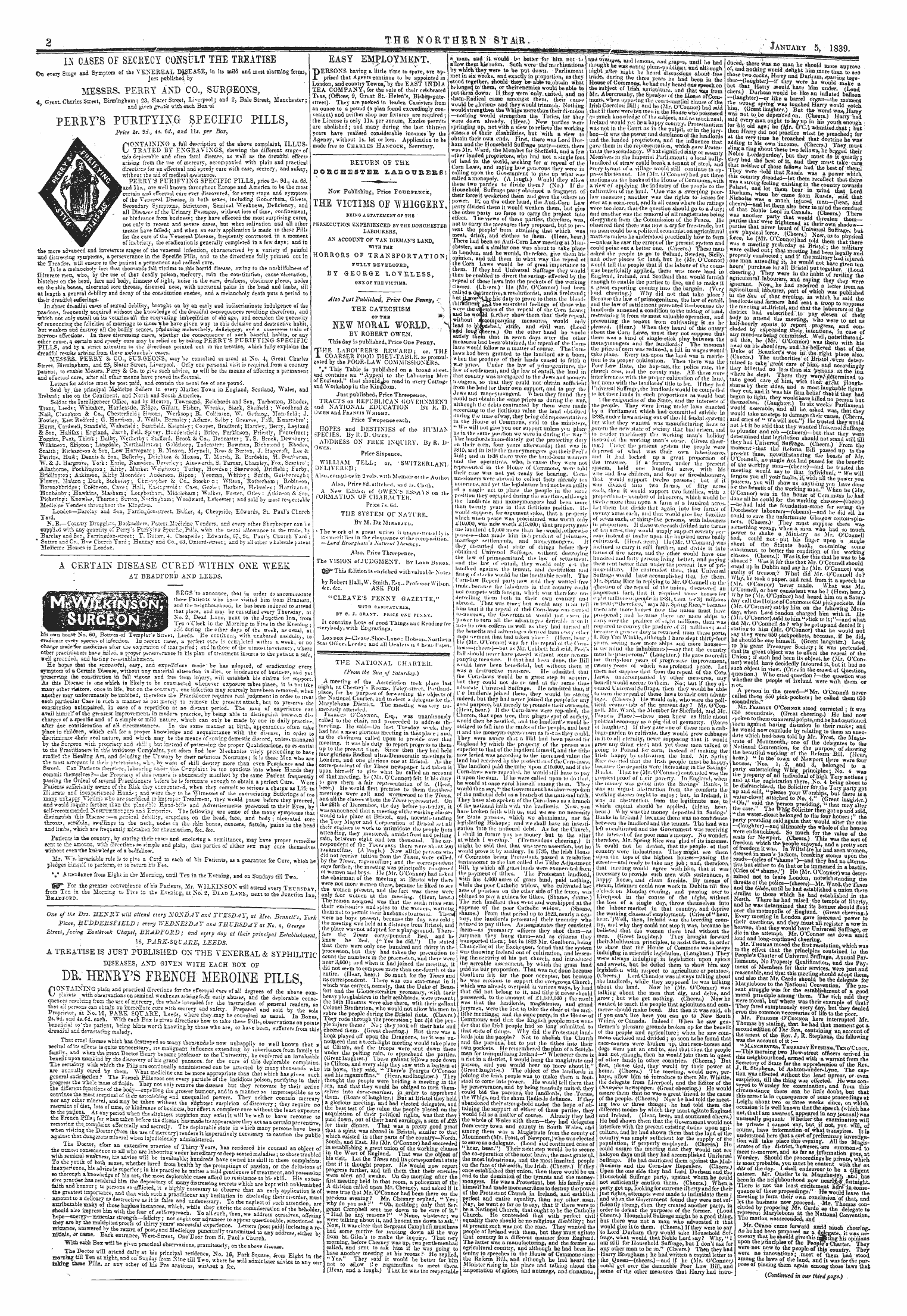 Northern Star (1837-1852): jS F Y, 1st edition - The National Charter.