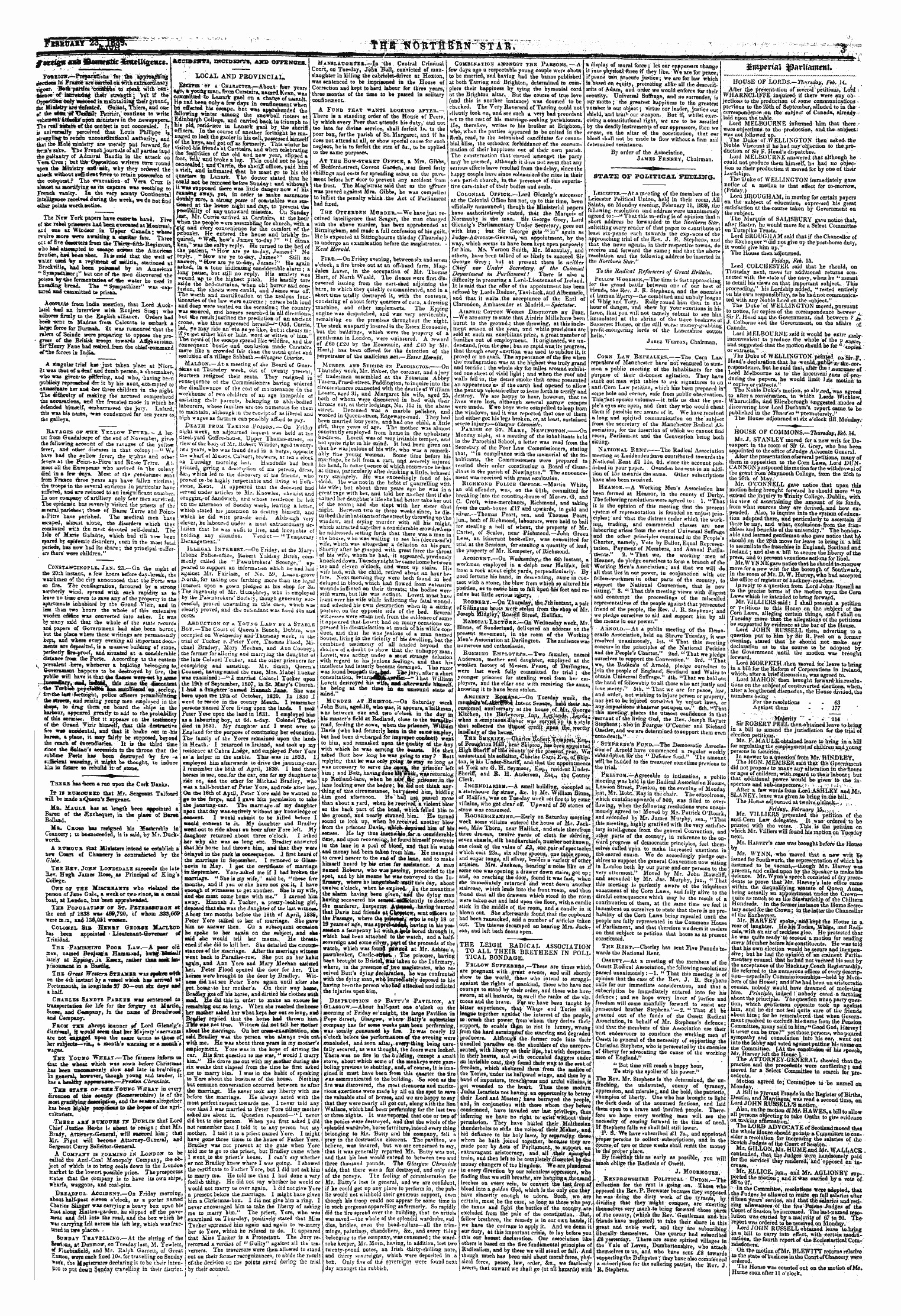 Northern Star (1837-1852): jS F Y, 1st edition - Untitled Article